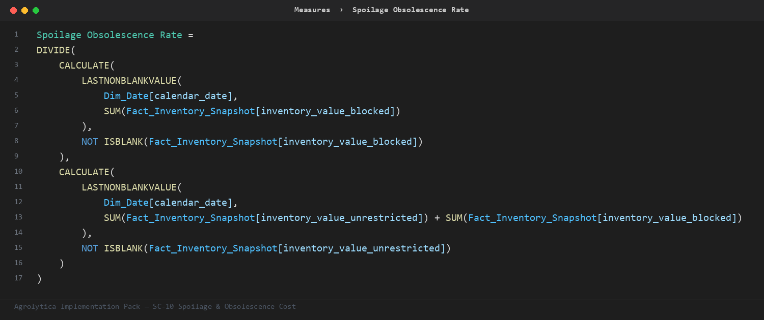 SC-10 DAX measure from the Implementation Pack